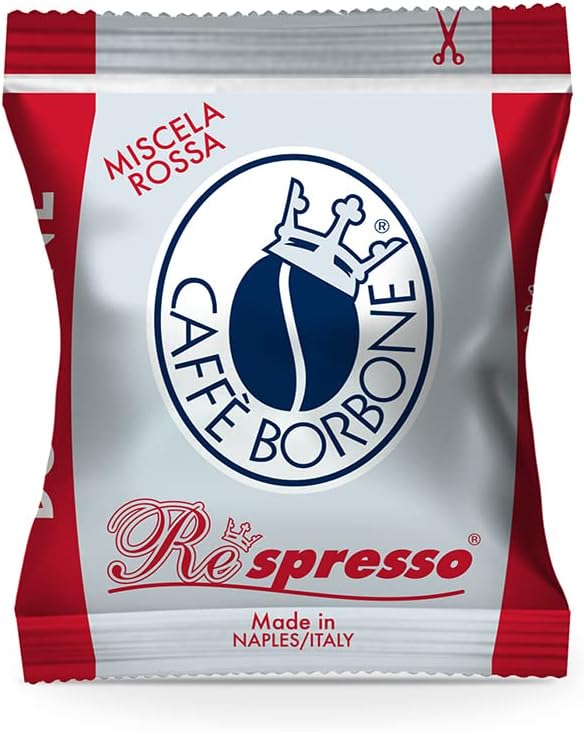 Caffè Borbone Nespresso Rossa – Nespresso-kompatibel – Starke und energiegeladene Mischung – Schachtel mit 50 Kapseln 