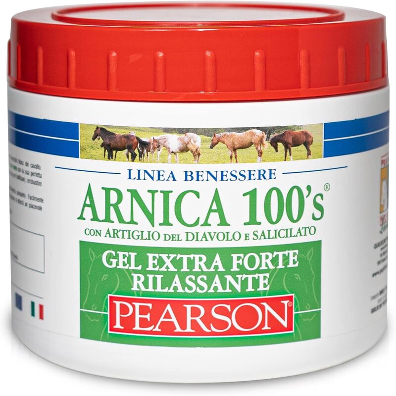 Arnica 100’s – Arnica per Cavalli, Gel Extraforte Rilassante [500ml]. Crema Arnica Forte con Artiglio del Diavolo. Pomata Defaticante e Rilassante