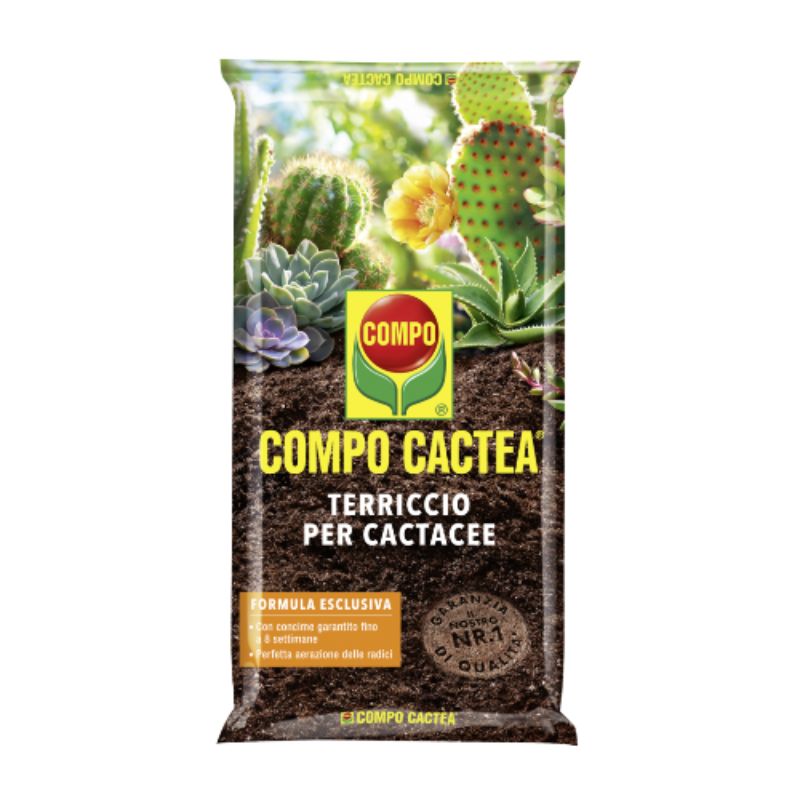 Compo Cactea – Erde für Kakteengewächse, für homogenes Pflanzenwachstum – 5 Liter