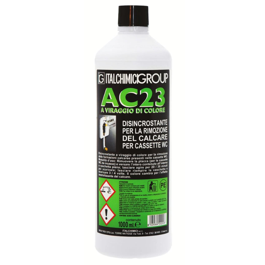 AC23 – Entkalker für Geberit Unterputz- und Aufputz-WC-Spülkästen zur Kalkentfernung – 1 Liter Flasche 