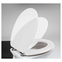 Rocard® - Toilettensitz mit Absenkautomatik - Universelle Globe-Toilettensitze aus MDF-Holz - Universal-Toilettensitz - Toilettensitz mit Absenkautomatik - Farbe: Weiß - Sehr hohe Qualität 