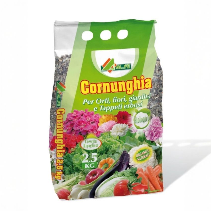 Alfe – Cornunghia 2,5 kg – Concime Naturale a Lenta Cessione per Orto, Giardino e Piante