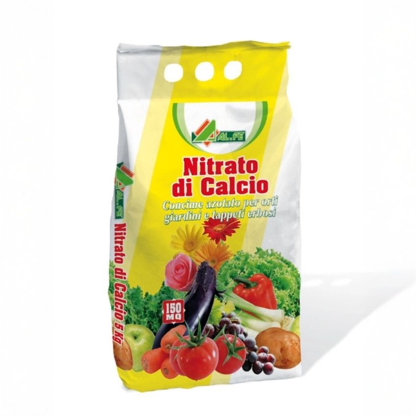 Alfe- Nitrato di Calcio 4 kg – Concime Azotato 90% per Orti, Giardini e Tappeti Erbosi