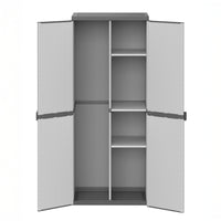 Mongardi – Besenschrank aus Kunstharz mit 2 Türen und verstellbaren Regalen (innen/außen) – 68 x 40 x 165 