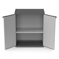 Mongardi – Niedriger Kleiderschrank aus Harz mit Regalen und 2 Türen (innen/außen) – 68 x 40 x 85 