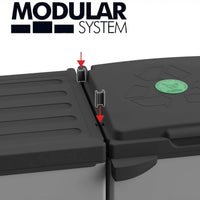 Adventa Tris Abfallsackhalter – 102x38x87 cm – 3 Fächer, Modulares System, für 80–110L Säcke, Innen-/Außenbereich 