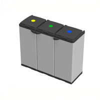 Adventa Tris Abfallsackhalter – 102x38x87 cm – 3 Fächer, Modulares System, für 80–110L Säcke, Innen-/Außenbereich 