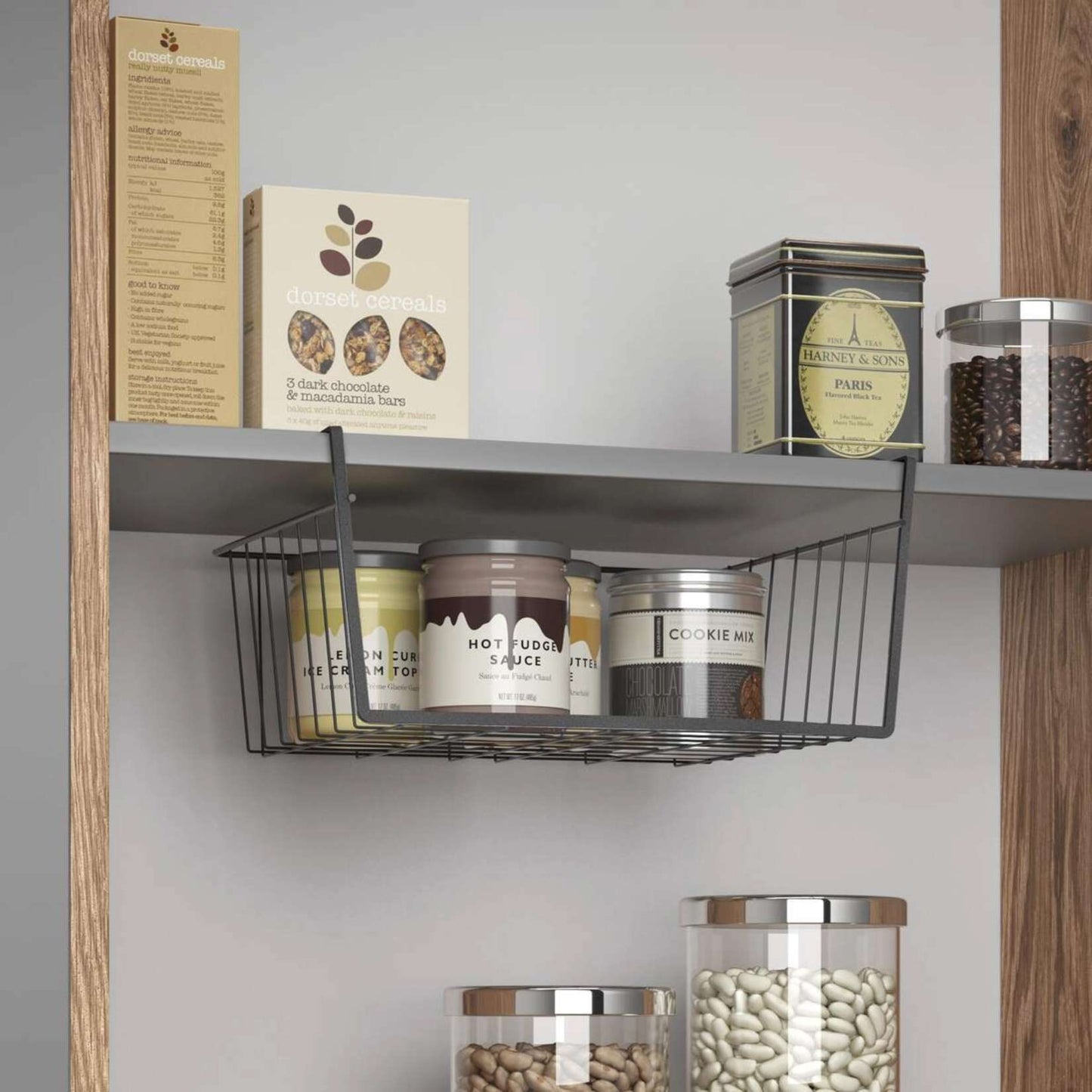 Metaltex Schwarzer Unterschrankkorb 30x26x14 cm – Platzsparender Küchen-Organizer aus Metalldraht 