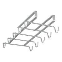 Metaltex – SpiderMug Glashalter-Regal aus silberfarbenem, Polyethylen-beschichtetem Draht – platzsparender Küchen-Organizer 