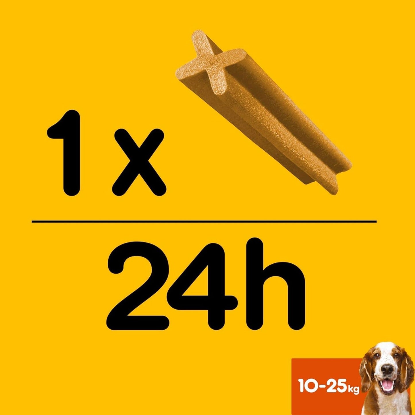 Pedigree – Dentastix für mittelgroße Hunde (10-25 kg) – 105 Mundhygiene-Snacks in 15 Packungen mit je 7 Stück 