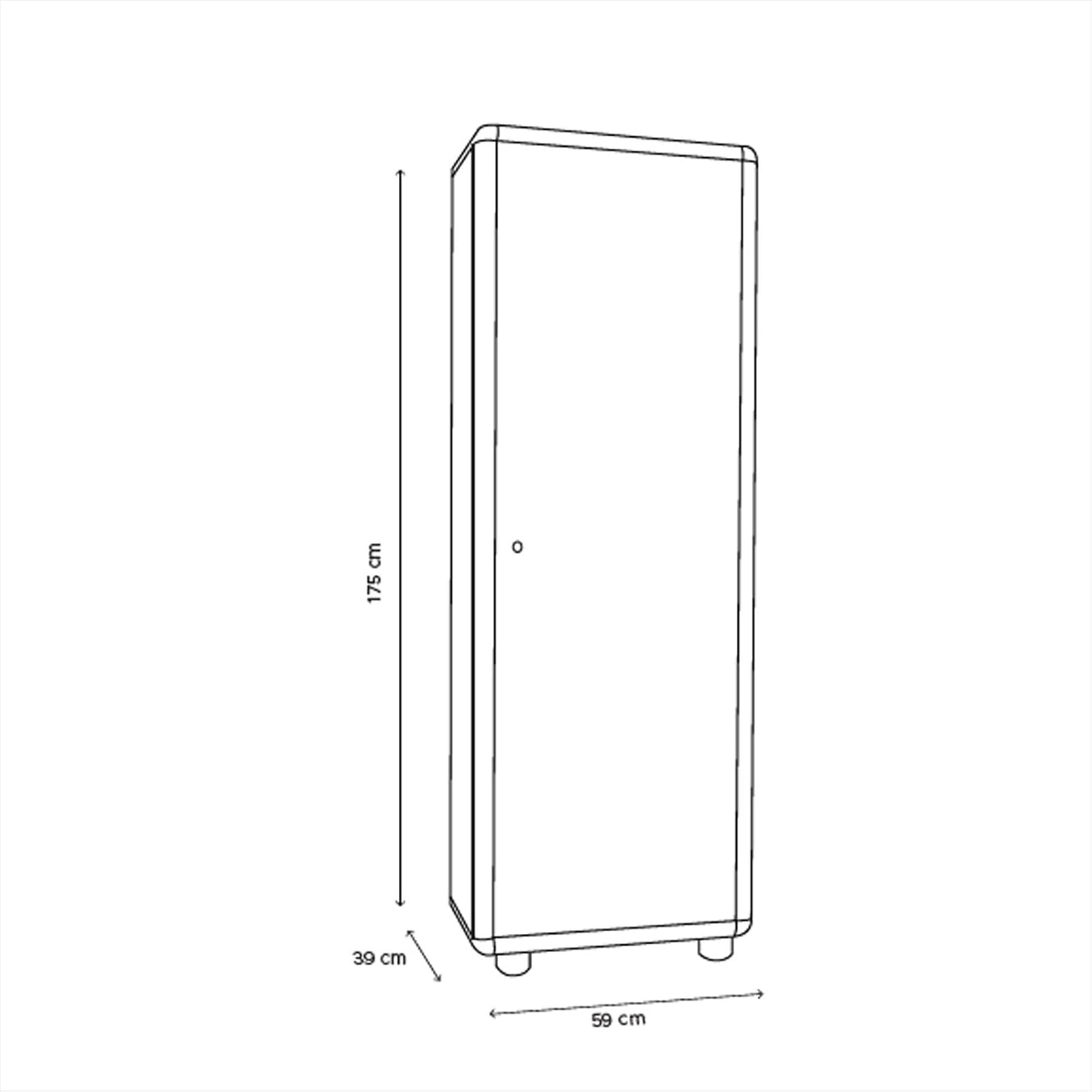 Garofalo – Einfacher professioneller Umkleideraum – Abschließbarer 1-türiger Umkleideraum für Schmutz-/Sauberräume mit Schlüssel – 59 x 39 x 175 H 