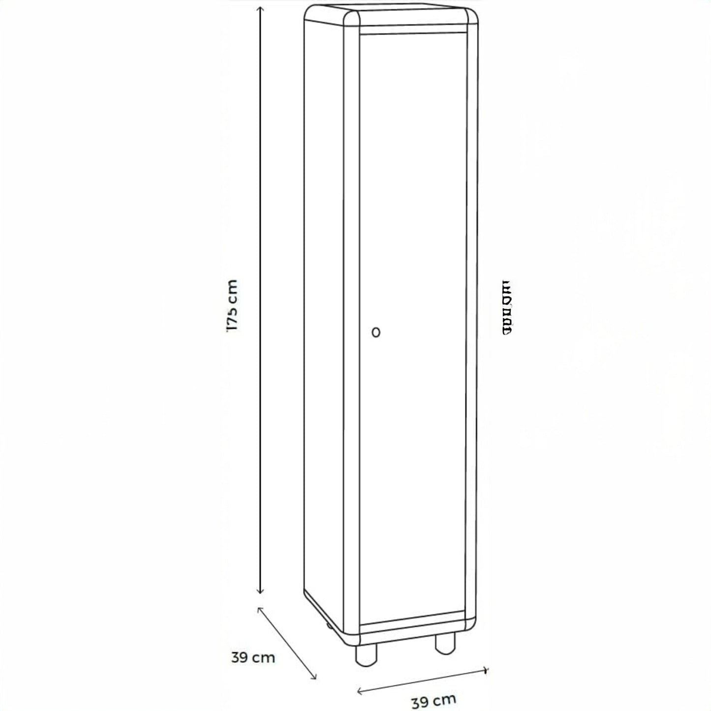 Garofalo – Easy Professional Umkleideraum – 1-türige Schmutz-/Sauber-Schließfacheinheit mit Schlüssel – 39 x 175 x 39 