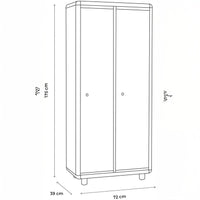 Garofalo – Easy Professional Locker Room – 2-türiger Schmutz-/Sauber-Umkleideraum mit Schlüssel – L72xT39xH175 cm. 