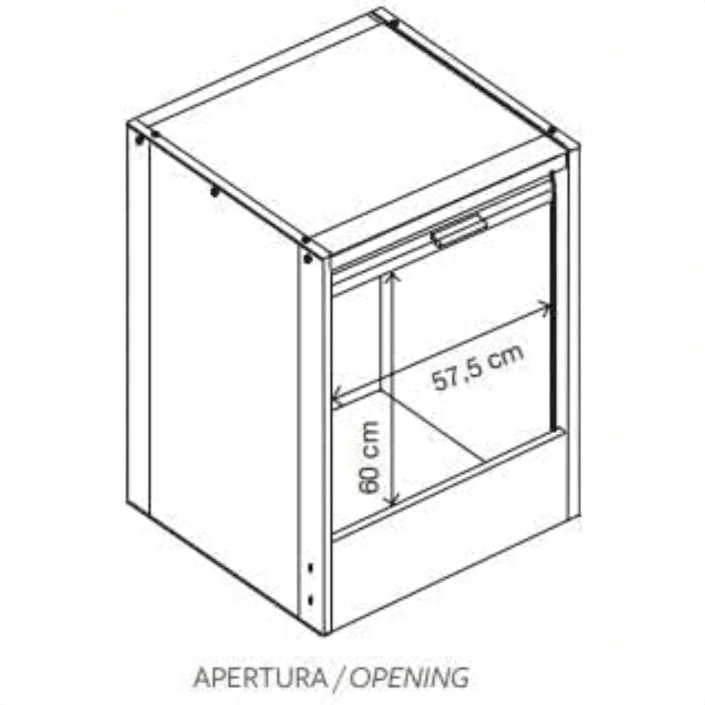 Garofalo – Rollbarer Waschmaschinenschrank aus Kunstharz – L67xT59xH91cm 