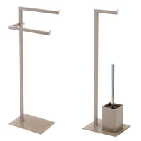 Feridras Taubengraues Badezimmer-Set – Passender Toilettenbürstenhalter und Handtuchhalter – Elegantes und platzsparendes Design 