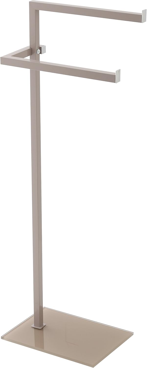 Feridras Taubengraues Badezimmer-Set – Passender Toilettenbürstenhalter und Handtuchhalter – Elegantes und platzsparendes Design 