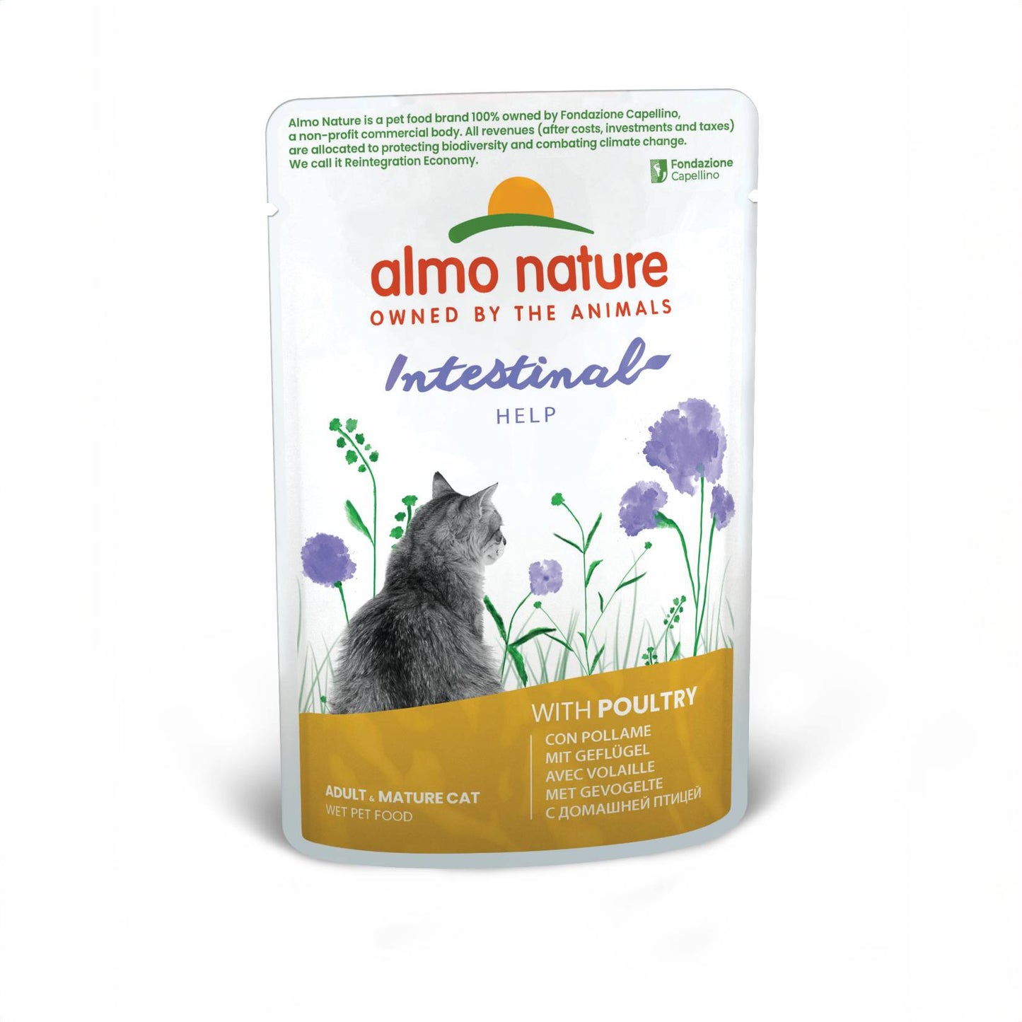 Almo Nature – Holistic Hairball – Nassfutter für erwachsene Katzen mit Rindfleisch – (30 Beutel à 70 g) 