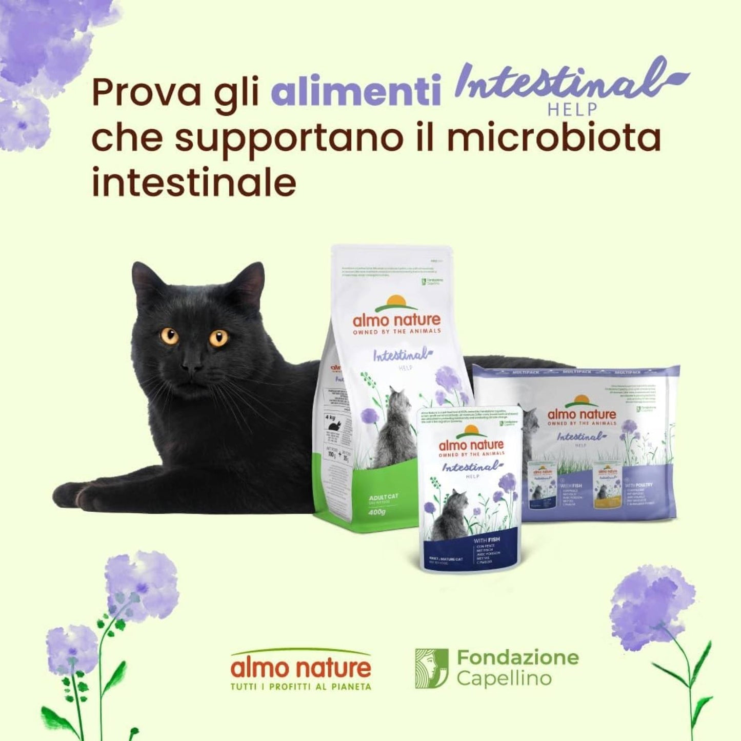 Almo Nature – Holistic Hairball – Nassfutter für erwachsene Katzen mit Rindfleisch – (30 Beutel à 70 g) 