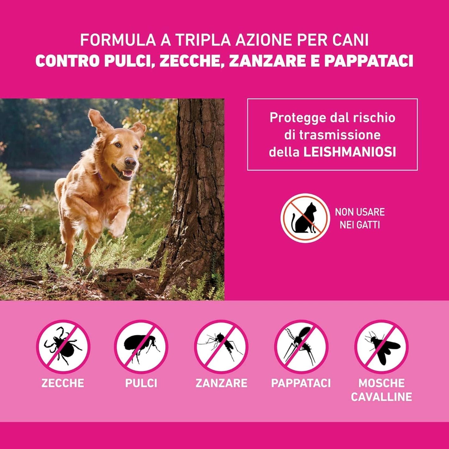 FRONTLINE TRI-ACT Cani 2-5 Kg – 3 Pipette – Antiparassitario BOEHRINGER – Protezione contro Pulci, Zecche e Pappataci