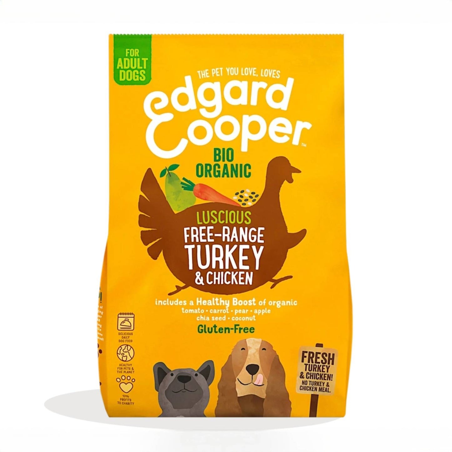 Edgard &amp; Cooper – Crochette Hundefutter – Erwachsene – Bio-Huhn und Pute – 7 kg 