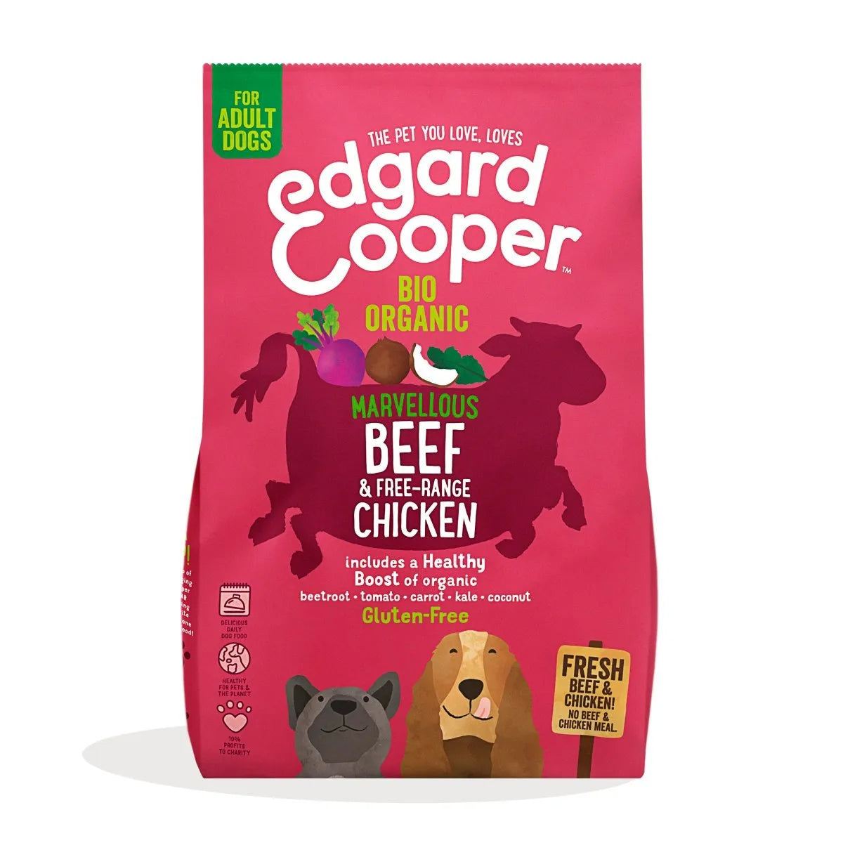 Edgard &amp; Cooper – Crochette Hundefutter – Erwachsene – Bio-Rind und Huhn – 7 kg 