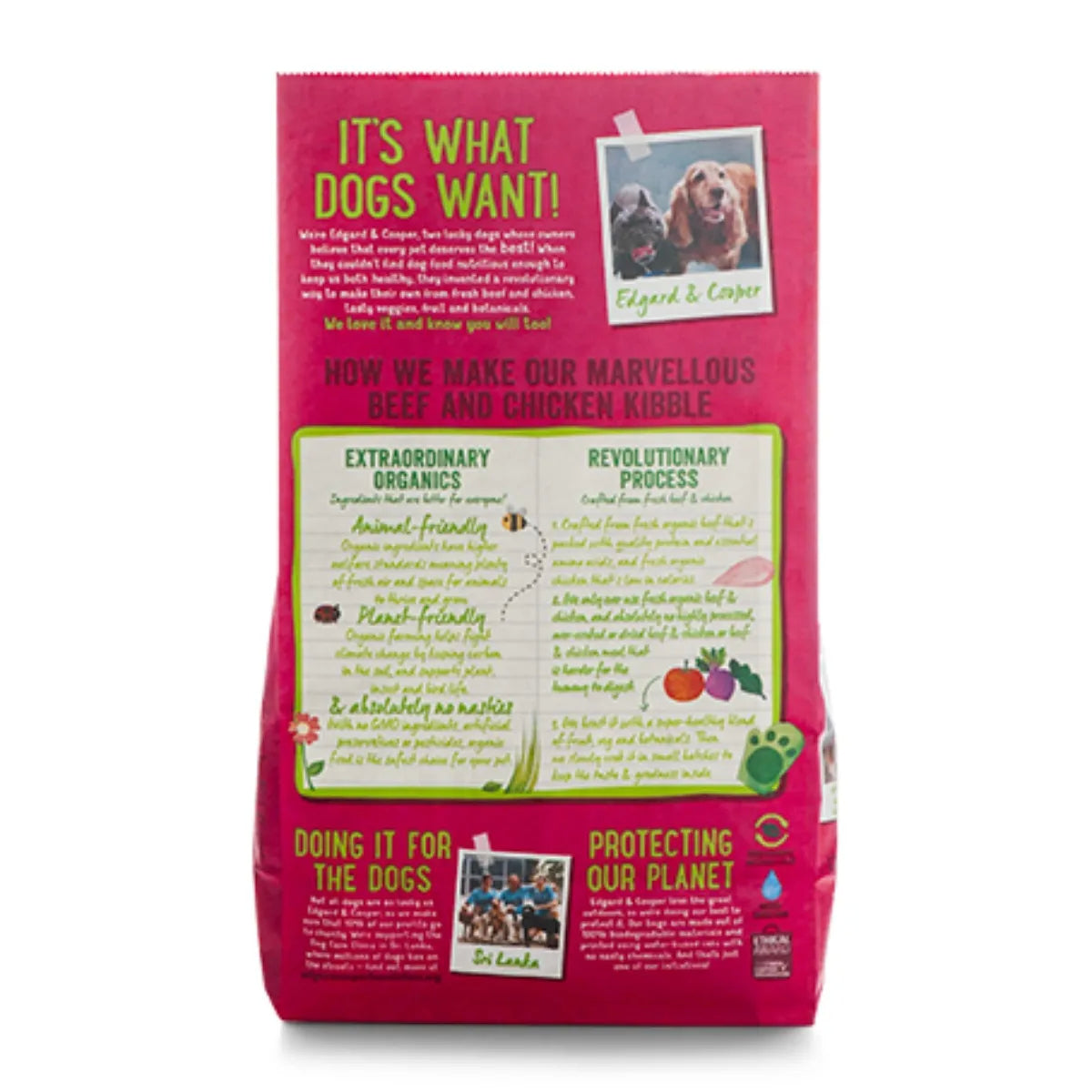 Edgard &amp; Cooper – Crochette Hundefutter – Erwachsene – Bio-Rind und Huhn – 7 kg 