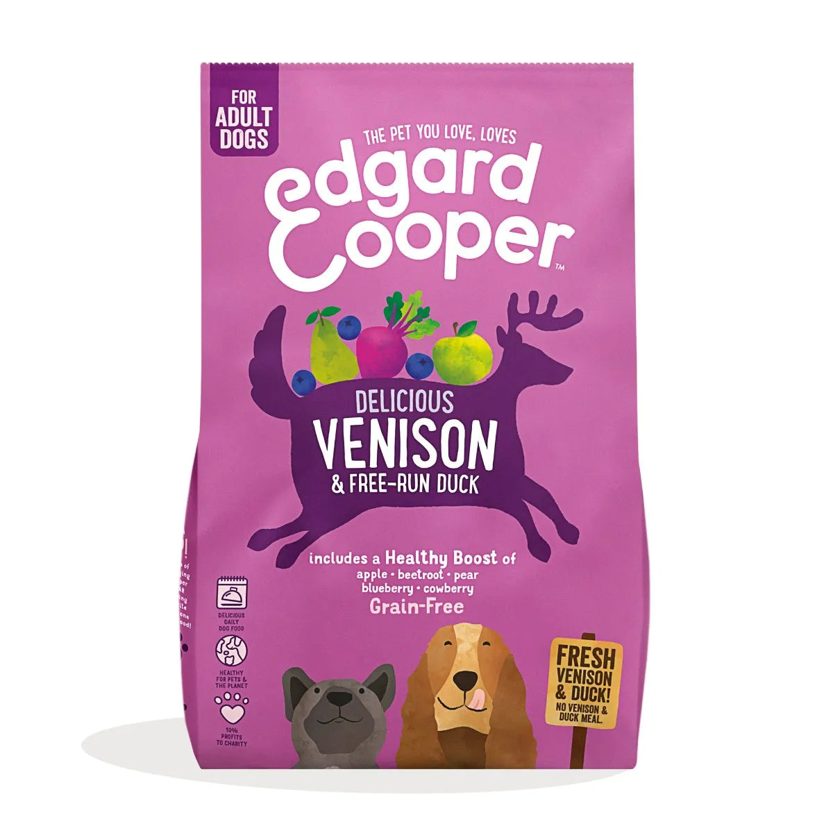Edgard & Cooper – Crochette Cani – Adulti – Cervo/Anatra – 2,5 Kg