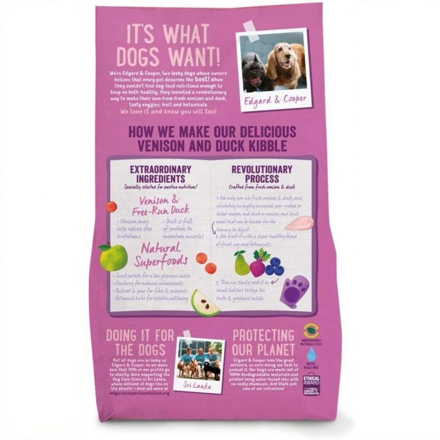 Edgard &amp; Cooper - Trockenfutter für Hunde - Erwachsene - Wild/Ente - 12 kg 