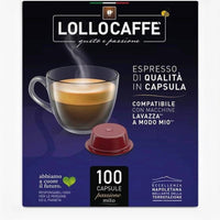 Caffè Lollo – 100 A Modo Mio-kompatible Kapseln – schwarze Mischung 