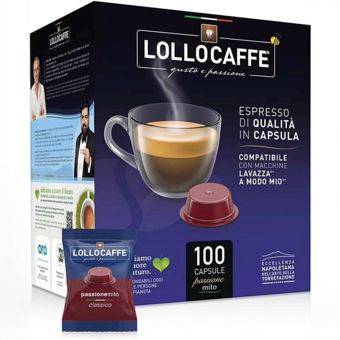 Caffè Lollo – 100 A Modo Mio-kompatible Kapseln – Passione Mio Classic Blend 