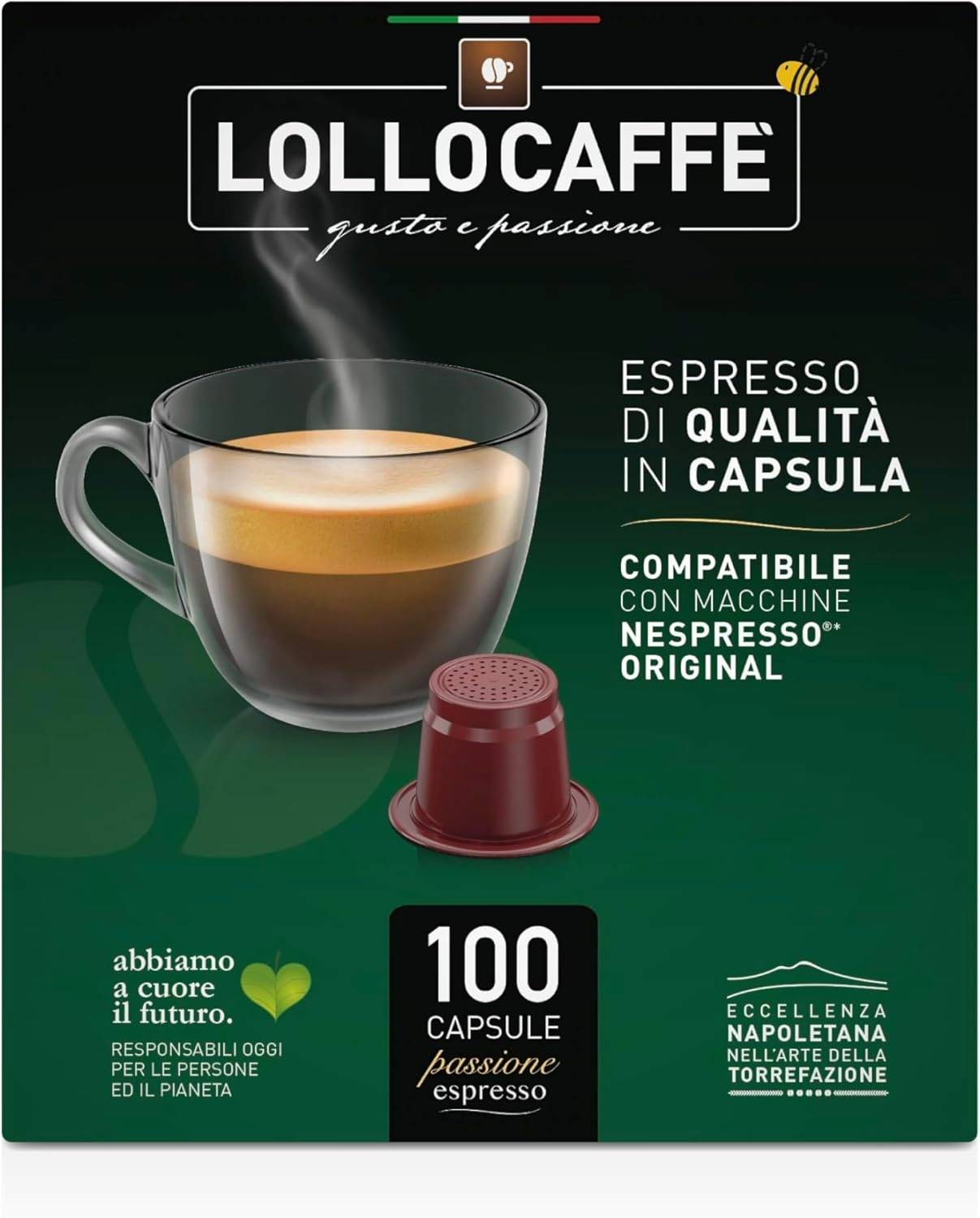 Caffè Lollo – 100 Nespresso-kompatible Kapseln – Silver Blend 