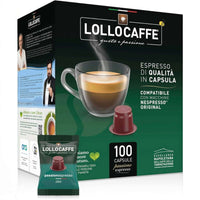 Caffè Lollo – 100 Nespresso-kompatible Kapseln – Entkoffeinierte Mischung 