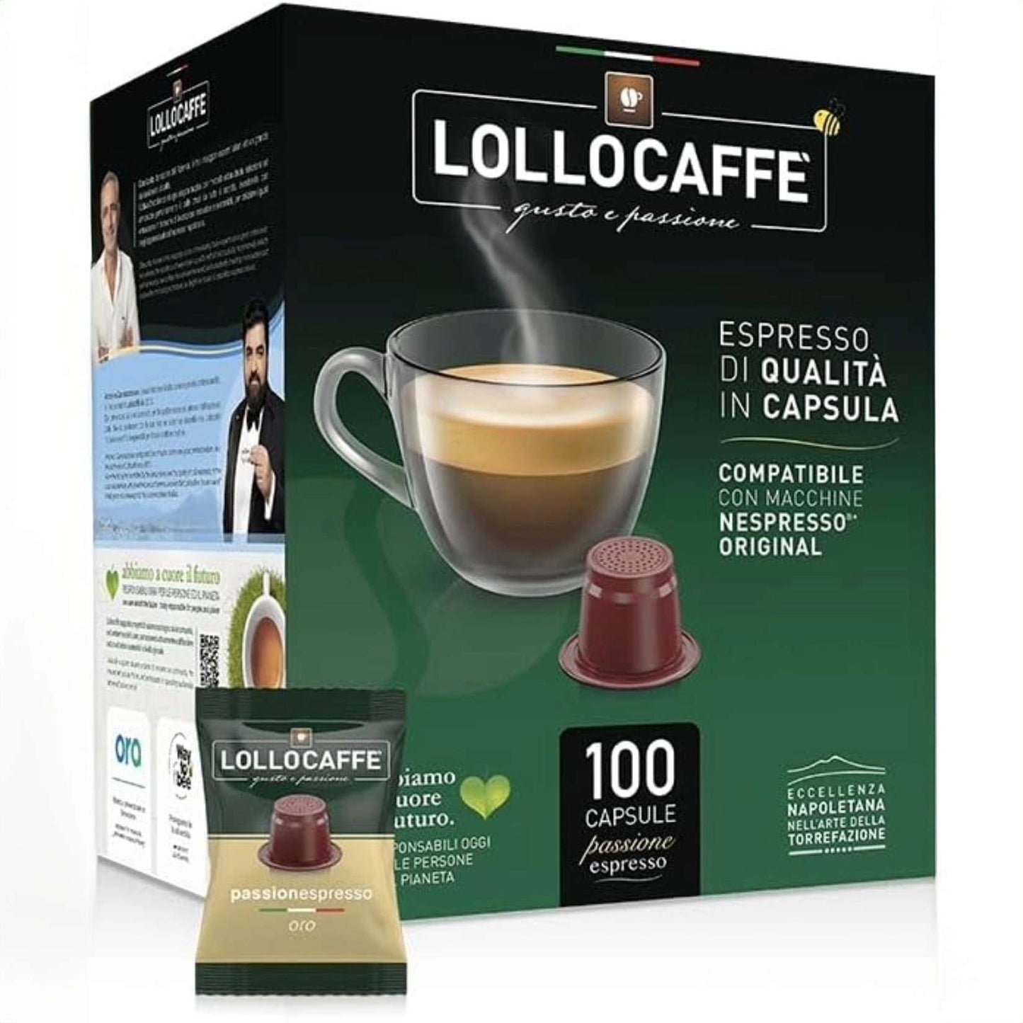 Caffè Lollo – 100 Nespresso-kompatible Kapseln – Gold Blend 