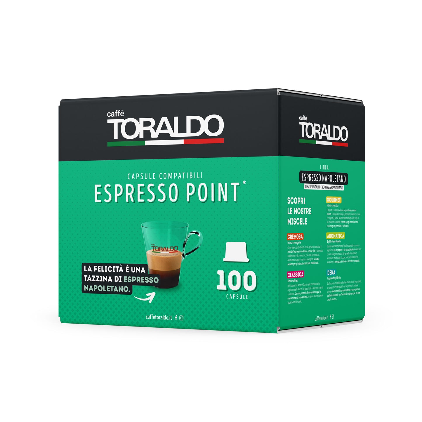 Toraldo Kaffee – 100 Espresso Point-kompatible Kapseln – Klassische Mischung 