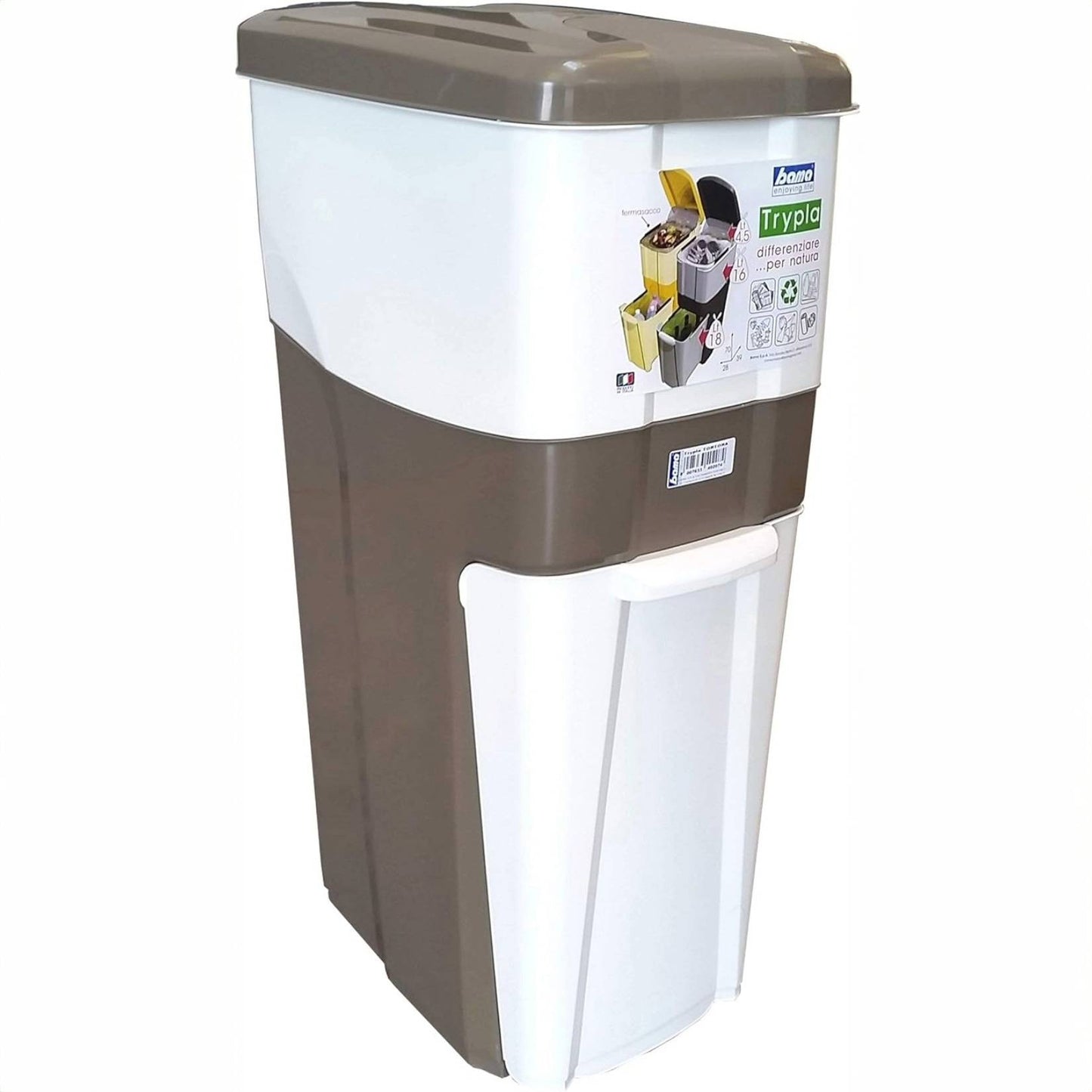 Bama – Abfalltrennbehälter – Trypla – Farbe Taubengrau 