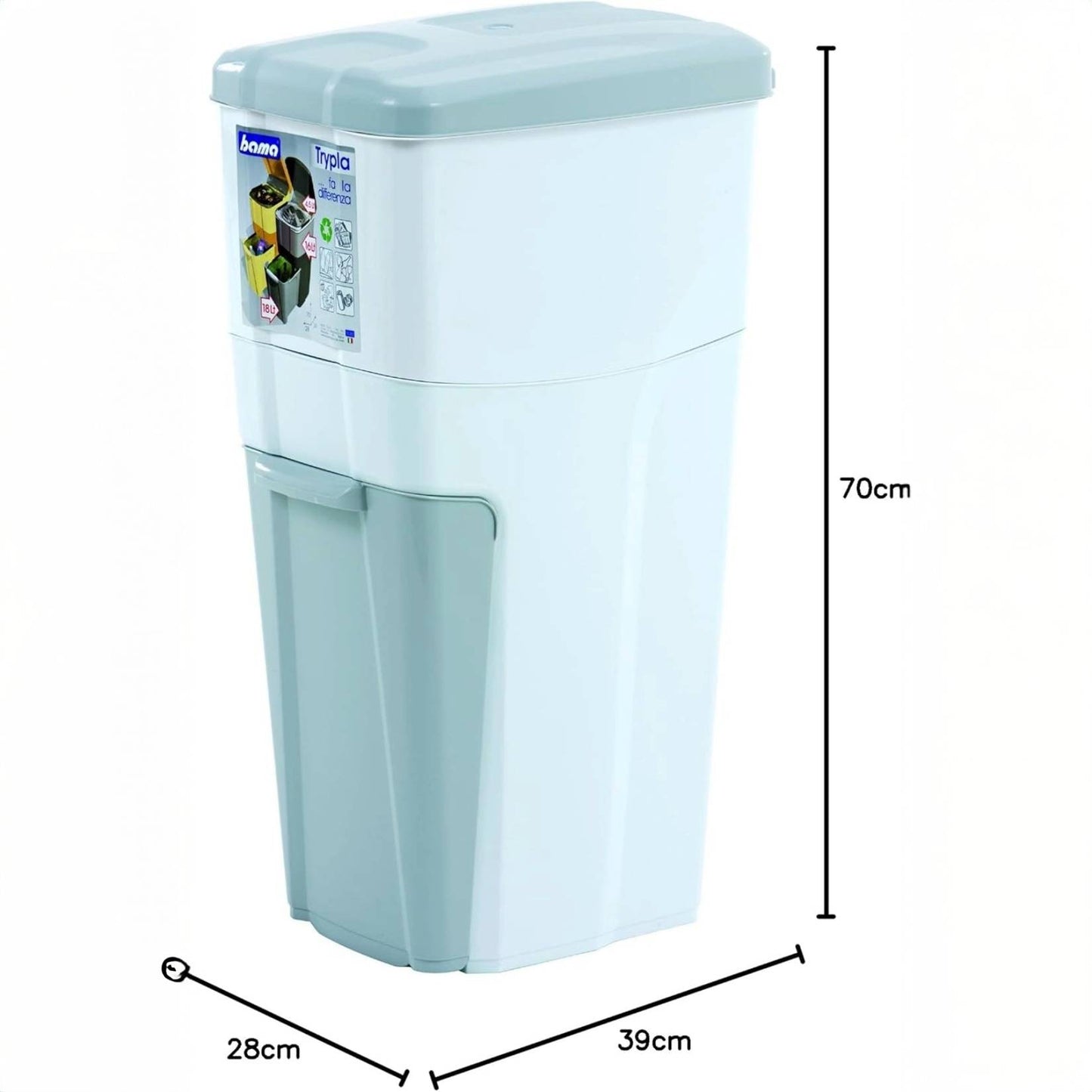 Bama – Trypla Abfalltrennbehälter – Weiß 