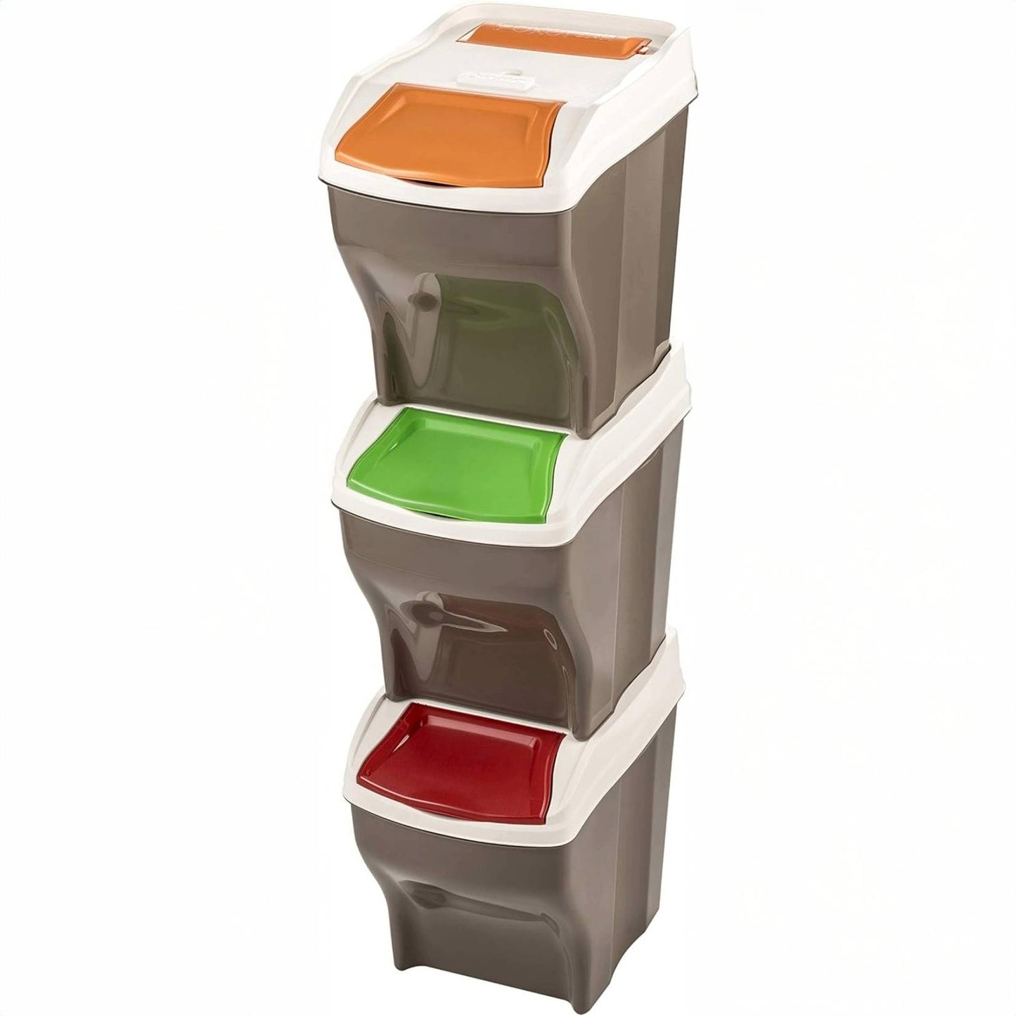 Bama – Stapelbare Tris-Abfalleimer – Mehrfarbig – Maße 30x40x37,5h – Fassungsvermögen 27 Liter 