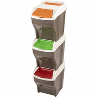 Bama – Stapelbare Tris-Abfalleimer – Mehrfarbig – Maße 30x40x37,5h – Fassungsvermögen 27 Liter 