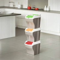 Bama – Stapelbare Tris-Abfalleimer – Mehrfarbig – Maße 30x40x37,5h – Fassungsvermögen 27 Liter 