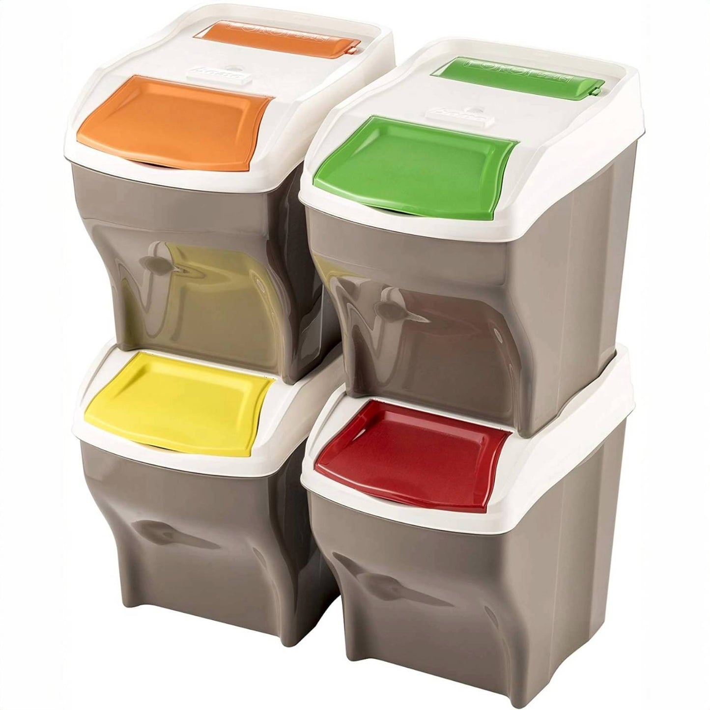 Bama – Poker Plus Abfalltrennbehälter – 4er Set x 27 Liter 