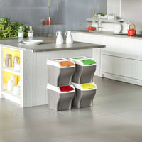 Bama – Poker Plus Abfalltrennbehälter – 4er Set x 27 Liter 