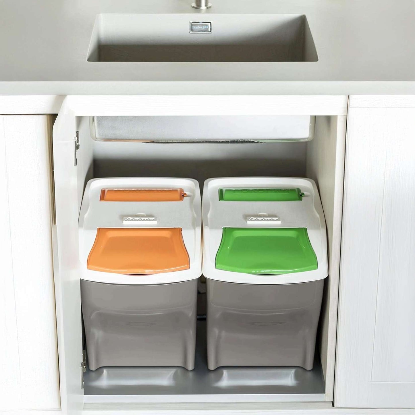 Bama – Poker Plus Abfalltrennbehälter – 4er Set x 27 Liter 