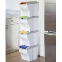 Bama – Poker Bin – 4 Mülltrennbehälter – Mehrfarbig – Maße: 28x40x31h – Fassungsvermögen: 80 Liter 