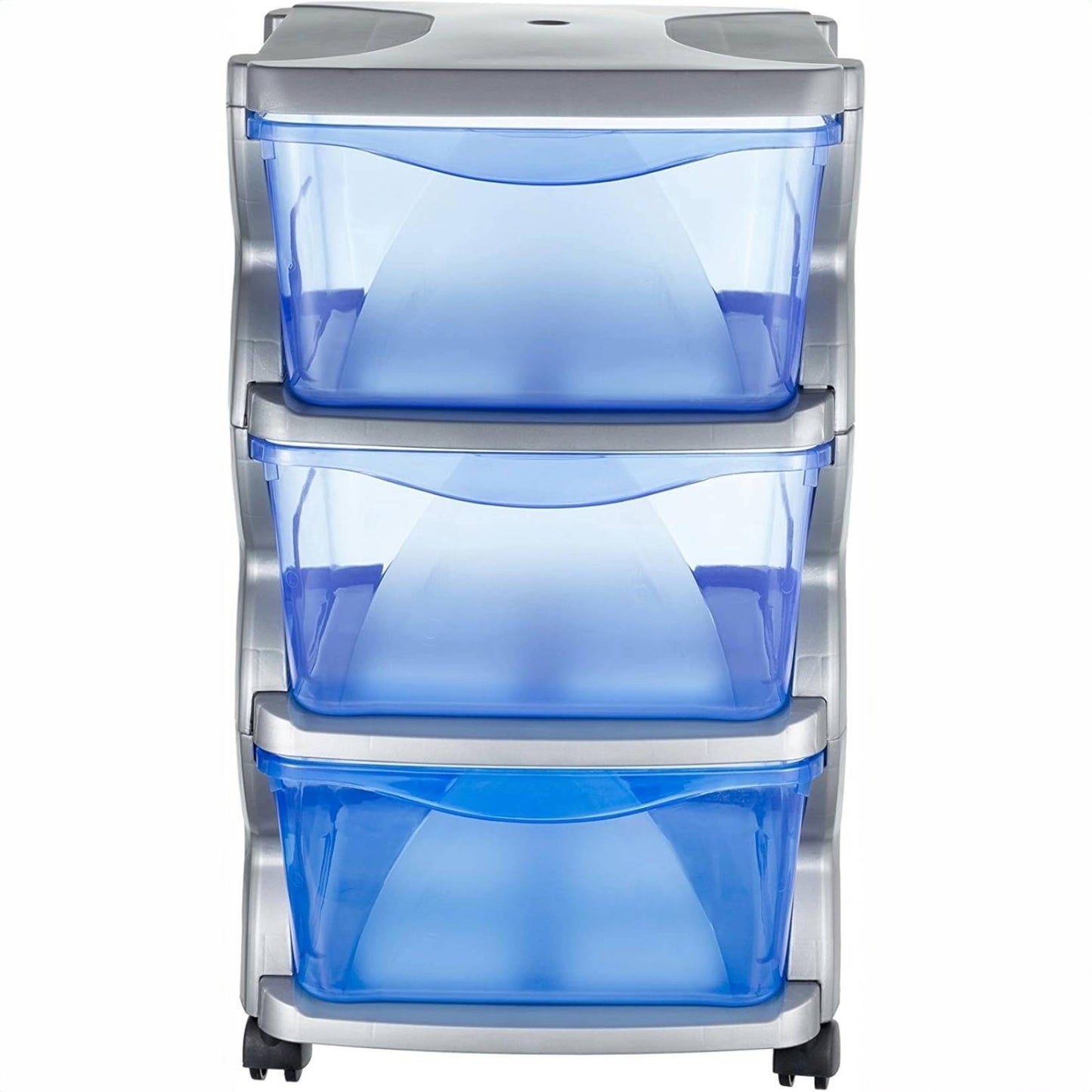 Bama – Stapelbare Kommode – 3 Schubladen – Silberfarben 