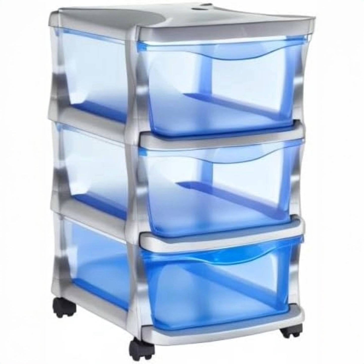 Bama – Stapelbare Kommode – 3 Schubladen – Silberfarben 