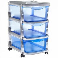 Bama – Stapelbare Kommode – 3 Schubladen – Silberfarben 