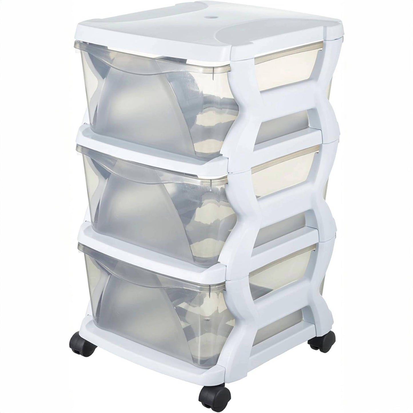 Bama – Cassettiera Impilabile – 3 Cassetti – Colore Bianco