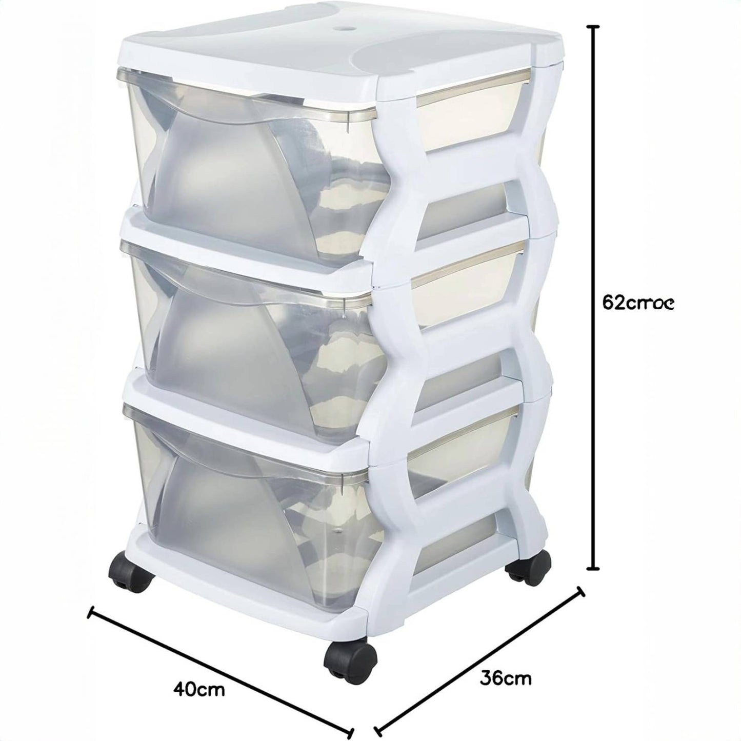 Bama – Cassettiera Impilabile – 3 Cassetti – Colore Bianco