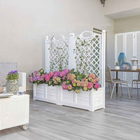 Bama – Pflanzkübel mit Rückwand – Weiß – Maße: 80 x 42,5 x 150 cm 