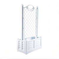 Bama – Pflanzkübel mit Rückwand – Weiß – Maße: 80 x 42,5 x 150 cm 